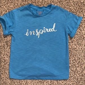 Girls 6X blue shirt with rolled up sleeves